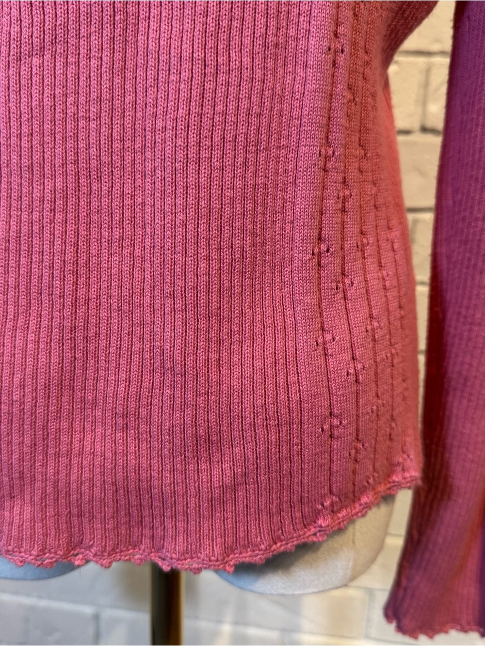 Vintage Y2K Tangents Pink Tie Front Cardigan Sweater Womens M - Picture 7 of 8